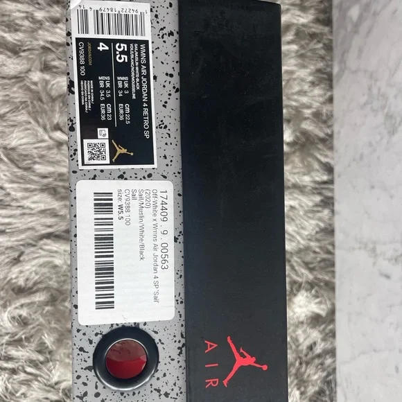 Jordan 4 Retro Off-White Sail 5.5 (W) Off-White Virgil Abloh collab NIB - Picture 10 of 12